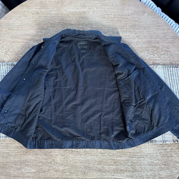 Men's All Saints Abson Overshirt Jacket in Black, Size L - Picture 4 of 14
